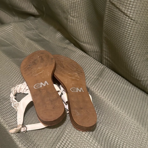 White braided rhinestone sandals - Picture 2 of 2